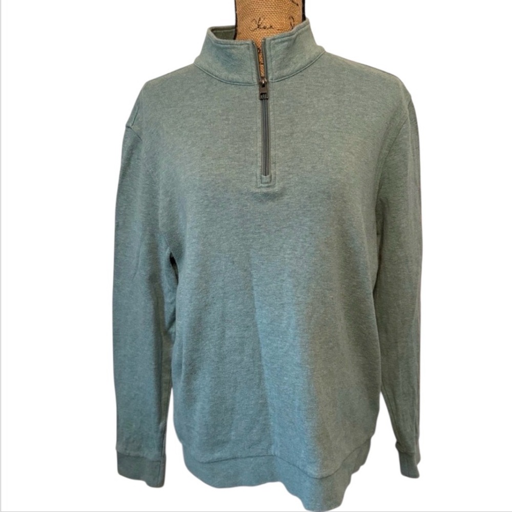 Bugatchi Quarter Zip women’s Heather Jade pullover Sweater Medium